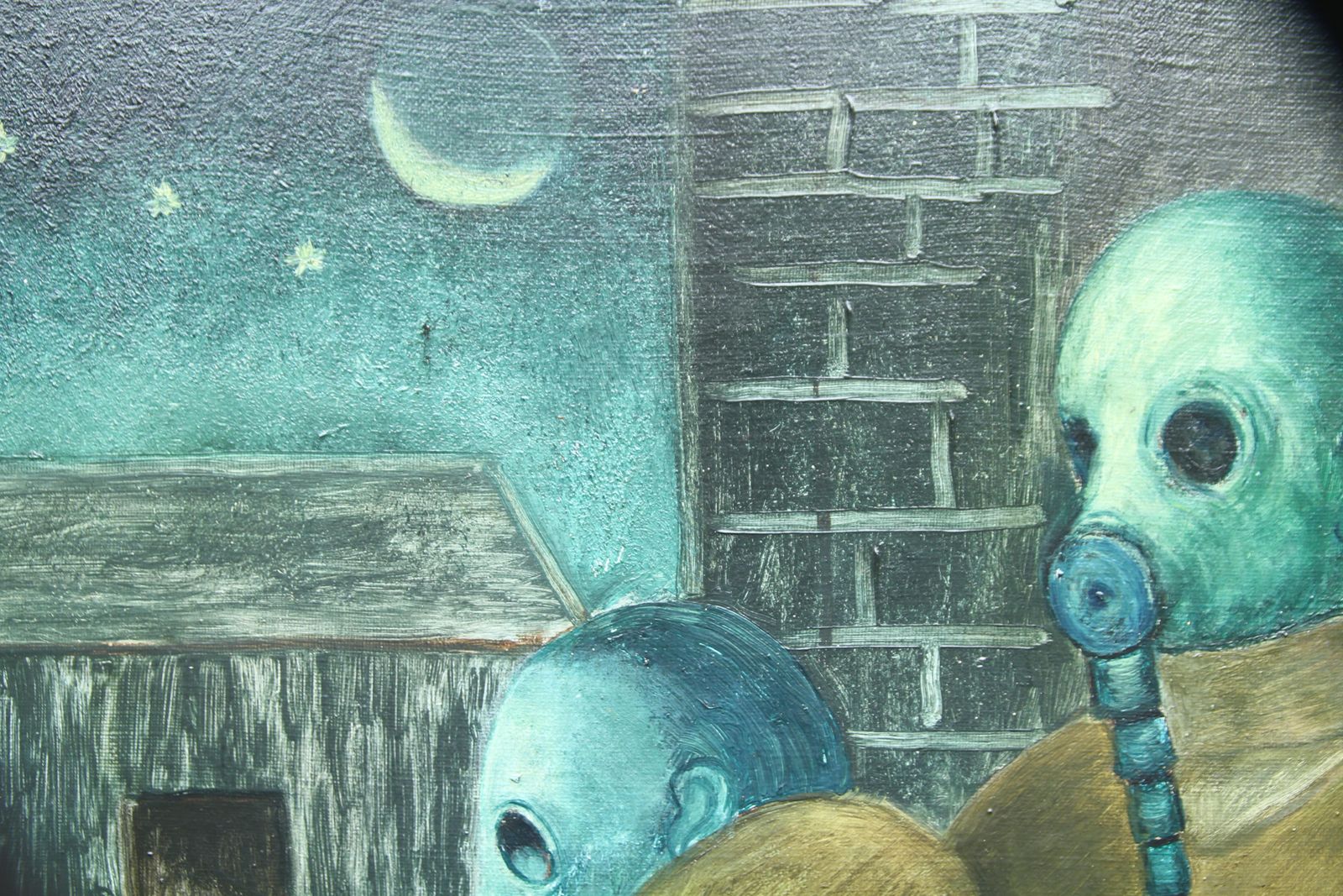 Jack Sassoondeath Of The Young Men 1938   British Art Figurative Surrealist Oil Painting1938 photo 7957.0