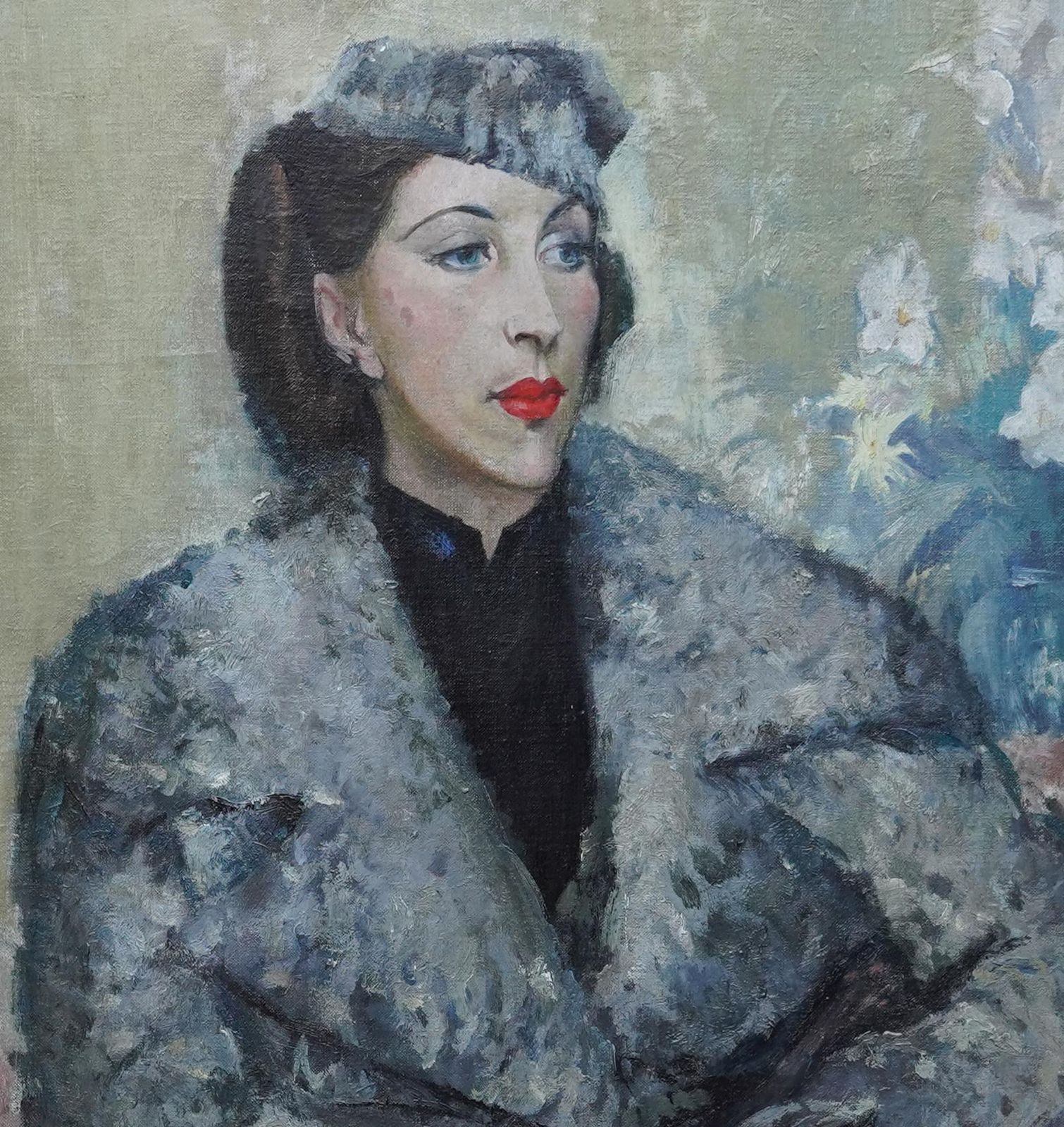 Harry Rutherfordpost Impressionist Portrait Of A Woman   British 40's Art Portrait Oil Paintingcirca 1940 photo Art