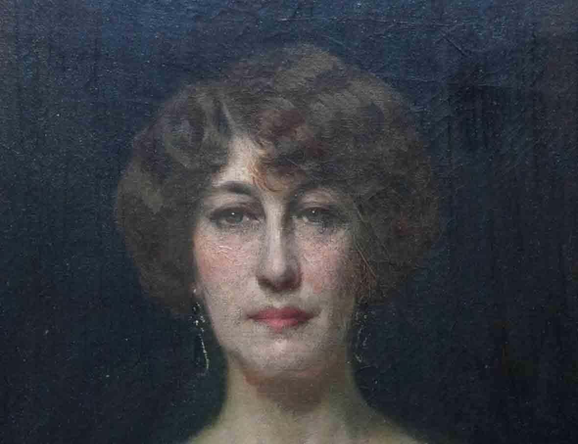 photo for sale Pilade Bertieriportrait Of Emily Gertrude Muirhead   British Italian 1910 Art Oil Paintingcirca 1910