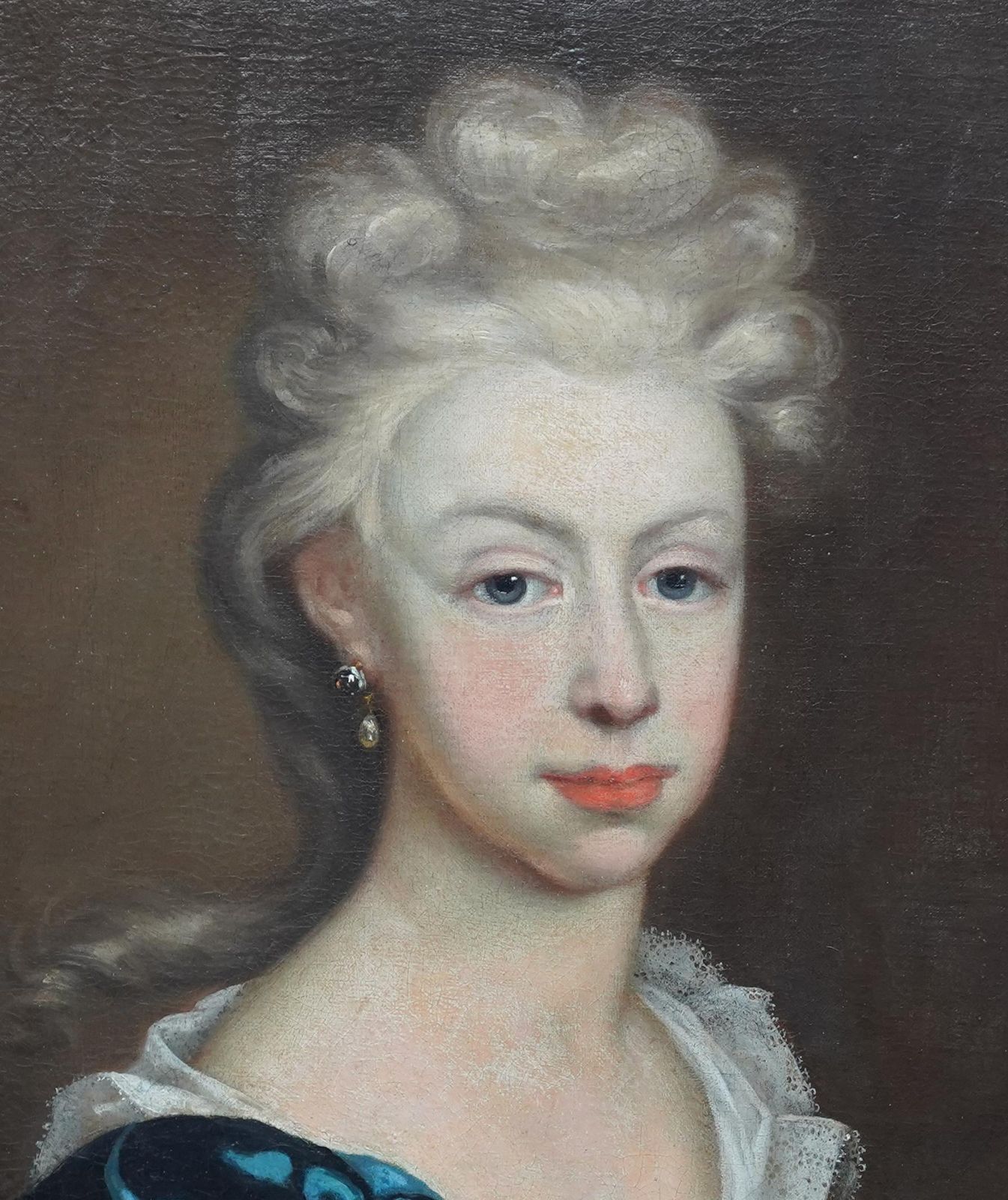Portrait Of Lady With Garland Of Flowers   British 17thc Old Master Oil Paintingcirca 1690 photo 8161.0