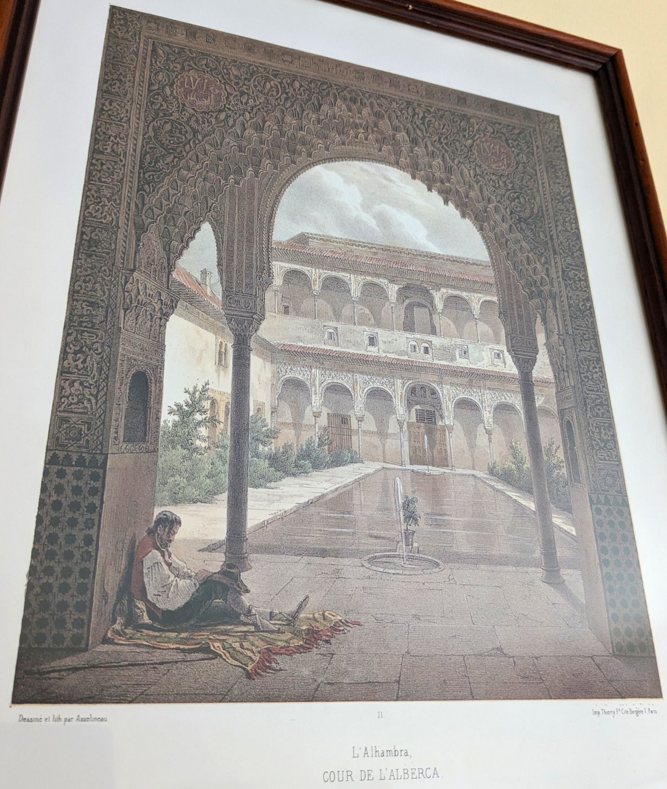 photo furniture Antique Set Of Three Framed Prints Of The Alhambra Palace, Granada Spain
