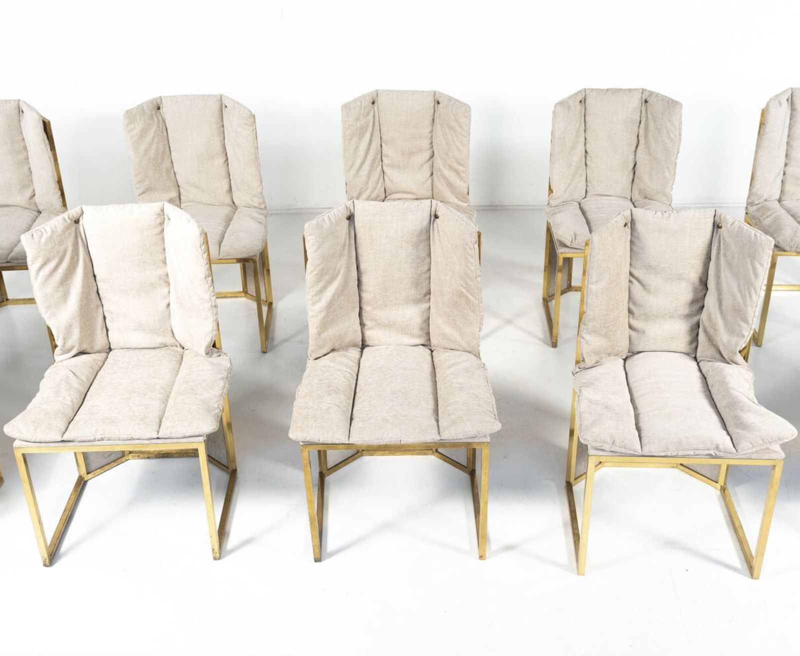 Mid Century Modern Set Of 10 Chairs By Romeo Rega, Italy, 1970s – New Upholstery photo 6160.0