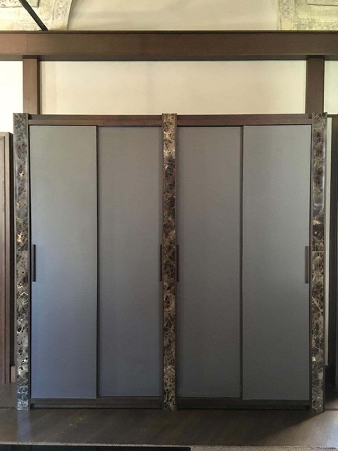 Italian Contemporary Design Black Marble And Oak Wood Wardrobe photo furniture