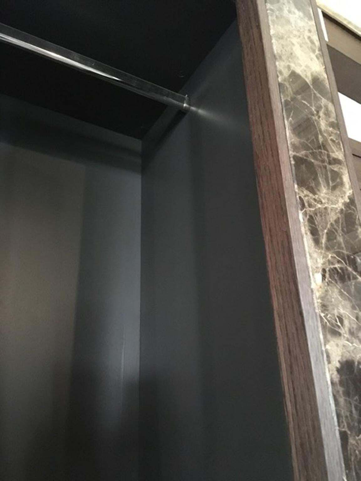 19547.0 Italian Contemporary Design Black Marble And Oak Wood Wardrobe photo