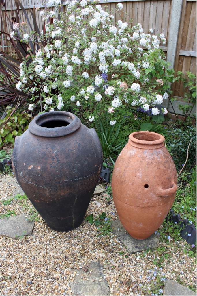 Large Antique European Olive Terracotta Garden Urn photo vinterior