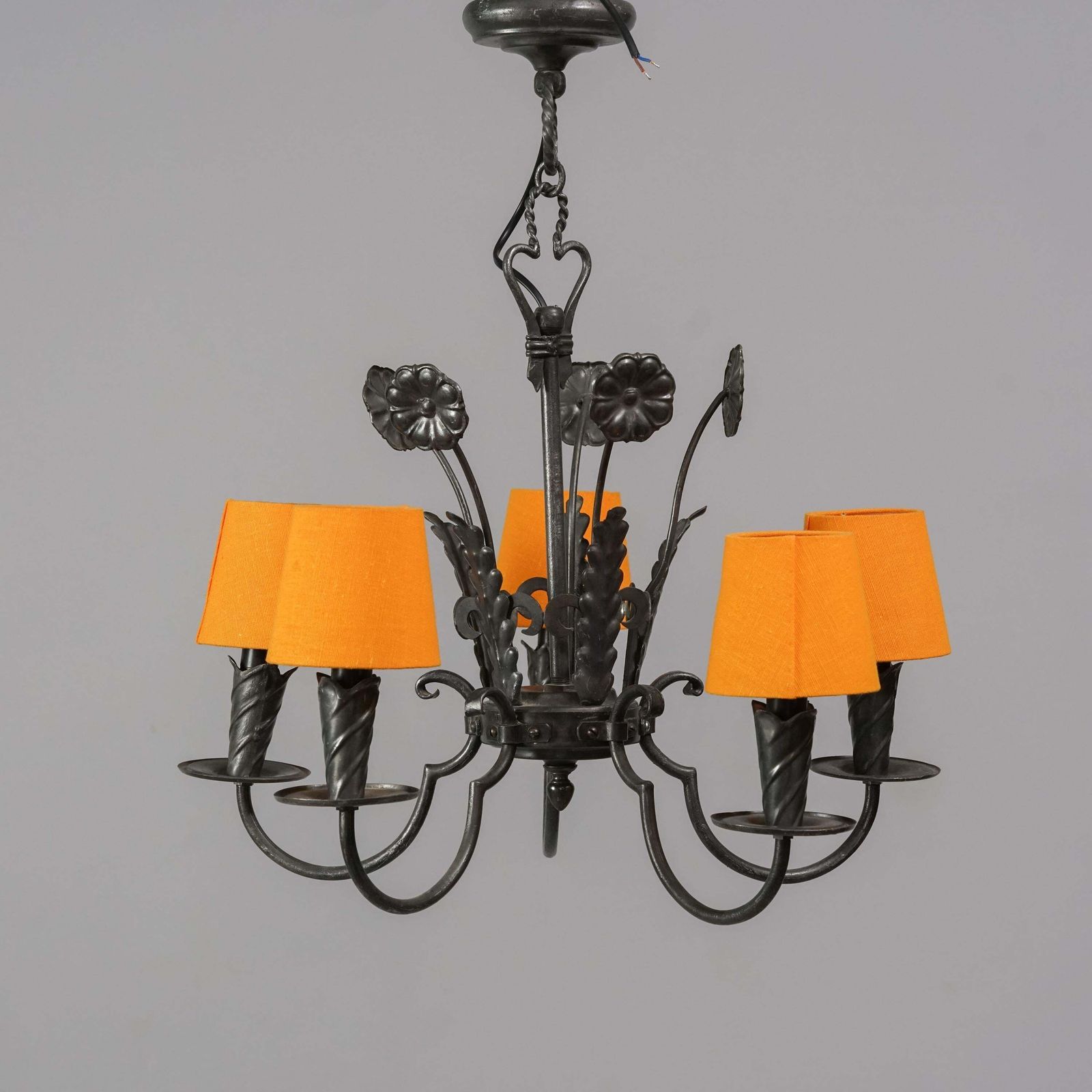 Finnish Iron Chandelier By Taidetakomo Hakkarainen, 1930s photo for sale