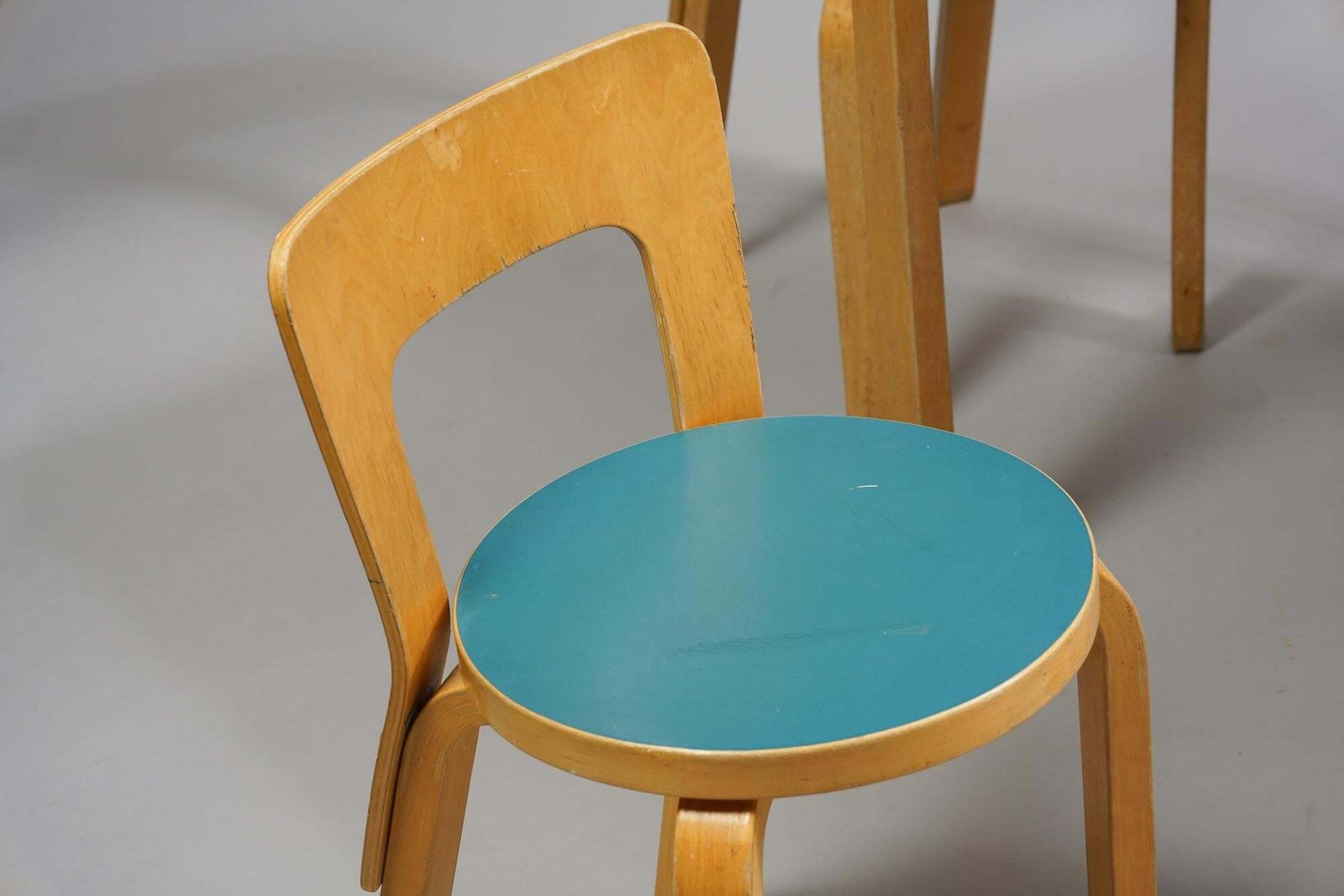 Alvar Aalto Dining Room Set Model Dl82 Table & Model 65 Chairs, Circa 1940s photo vintage