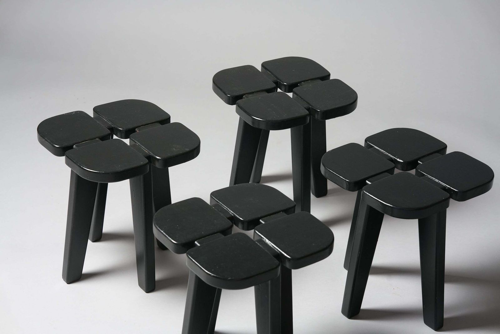 Set Of Four Scandinavian Modern Stools Model Apila By Rauni Peippo, 1950s/1960s photo for sale