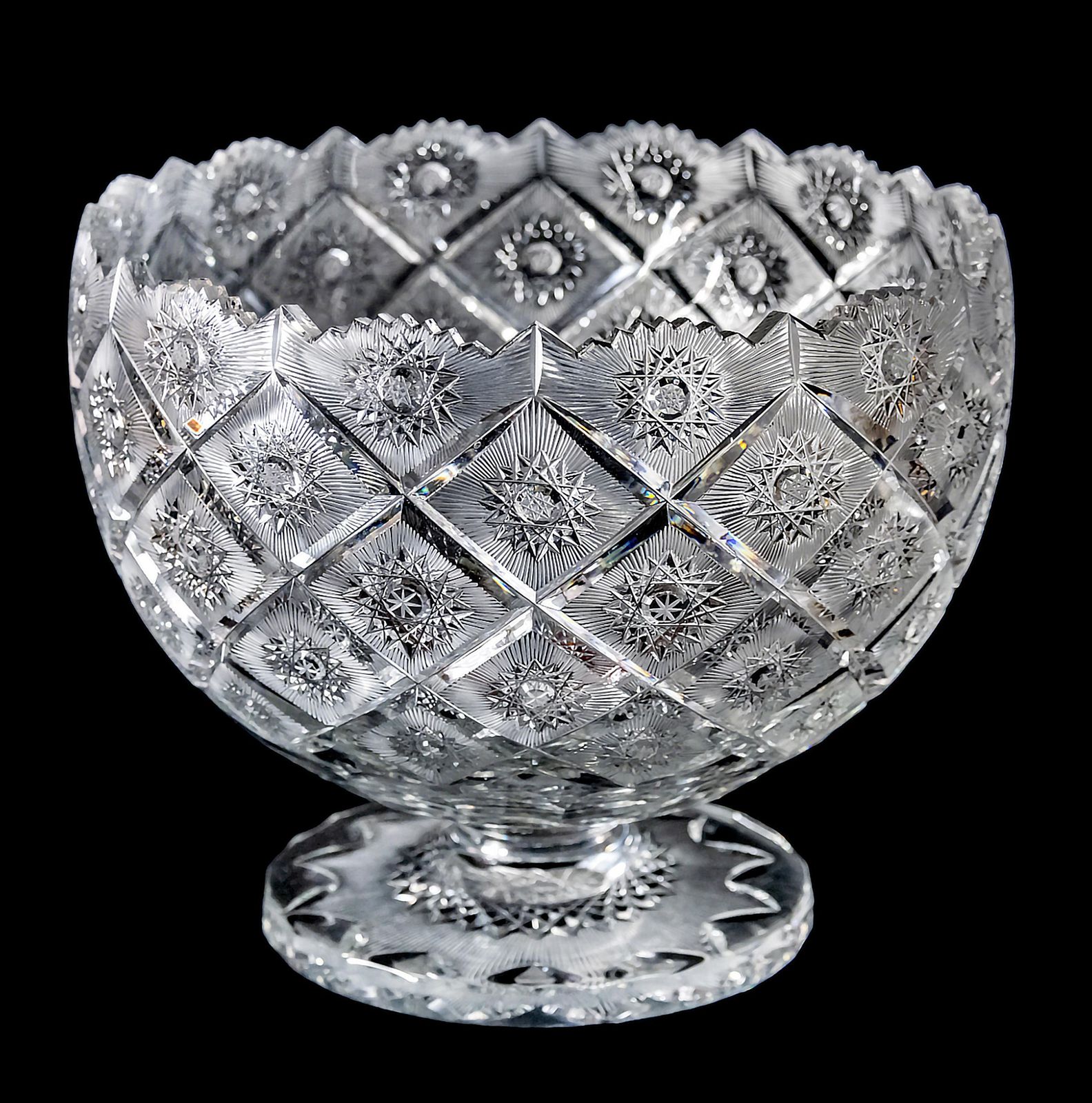 Large Hand Cut Crystal Vase Centerpiece photo furniture