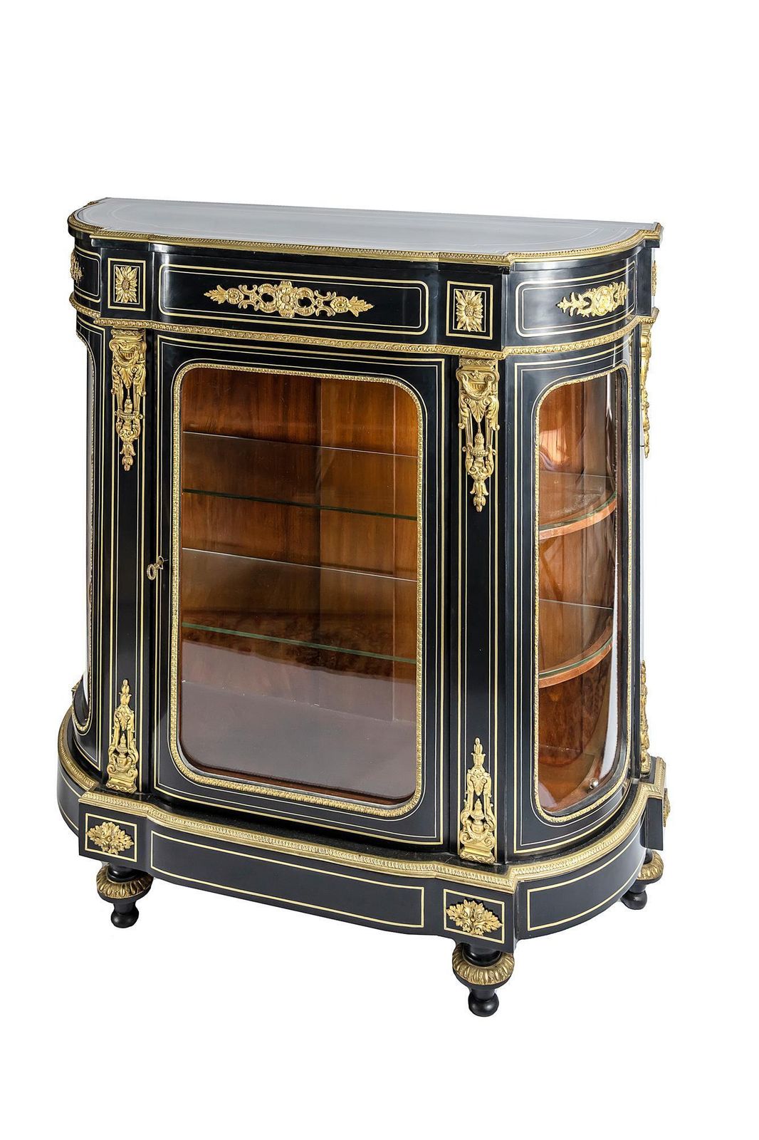 French 19th Century Napoleon III Vitrine Cabinet photo vintage