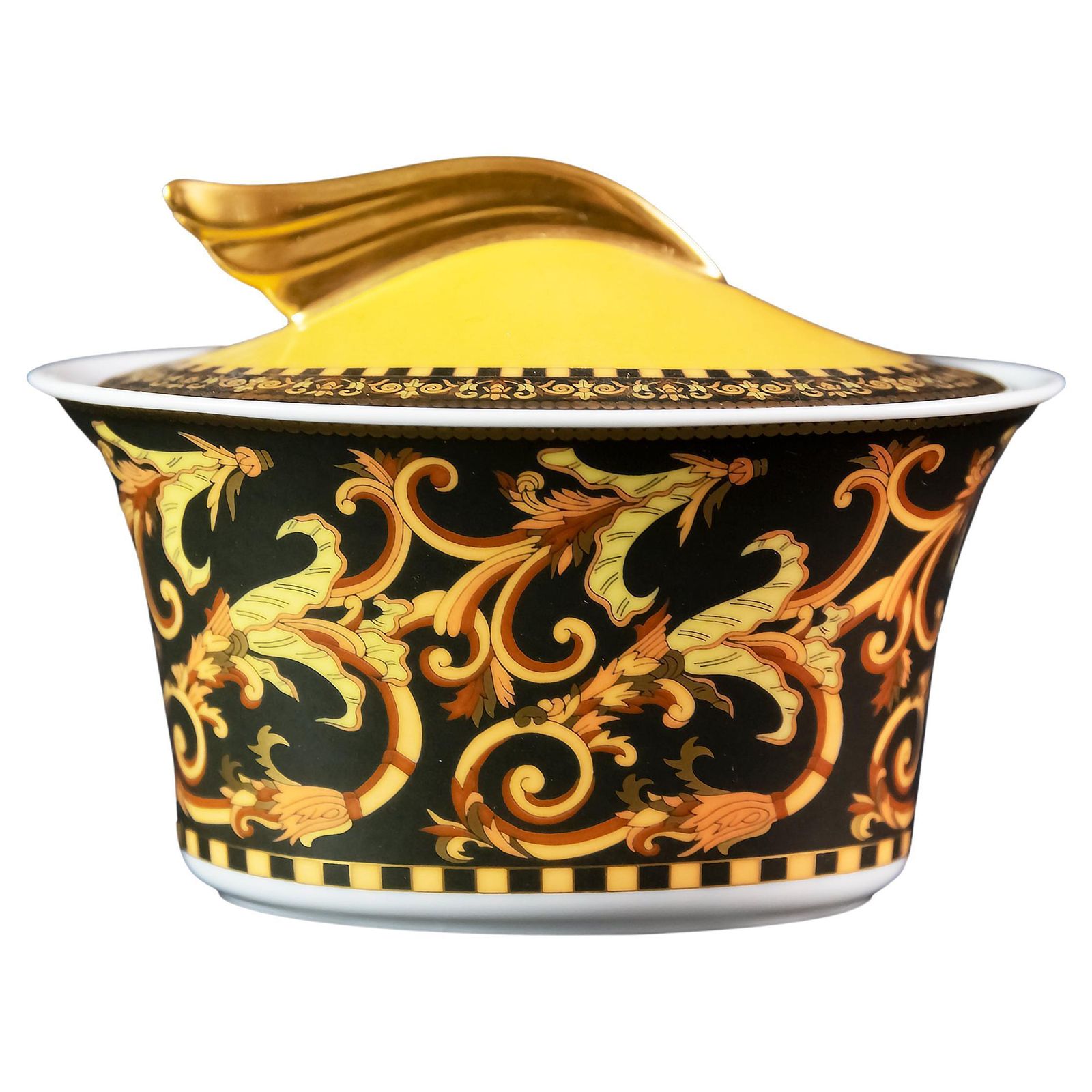 German Rosenthal Porcelain Lidded Dish Model Barocco By Versace