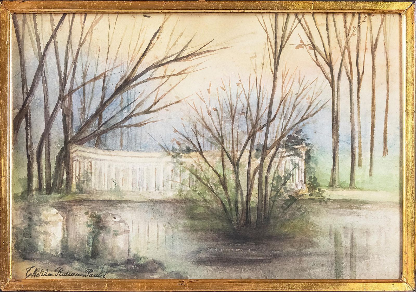 Framed French 19th Century Painting By Marie Thelika Rideau Paulet photo for sale