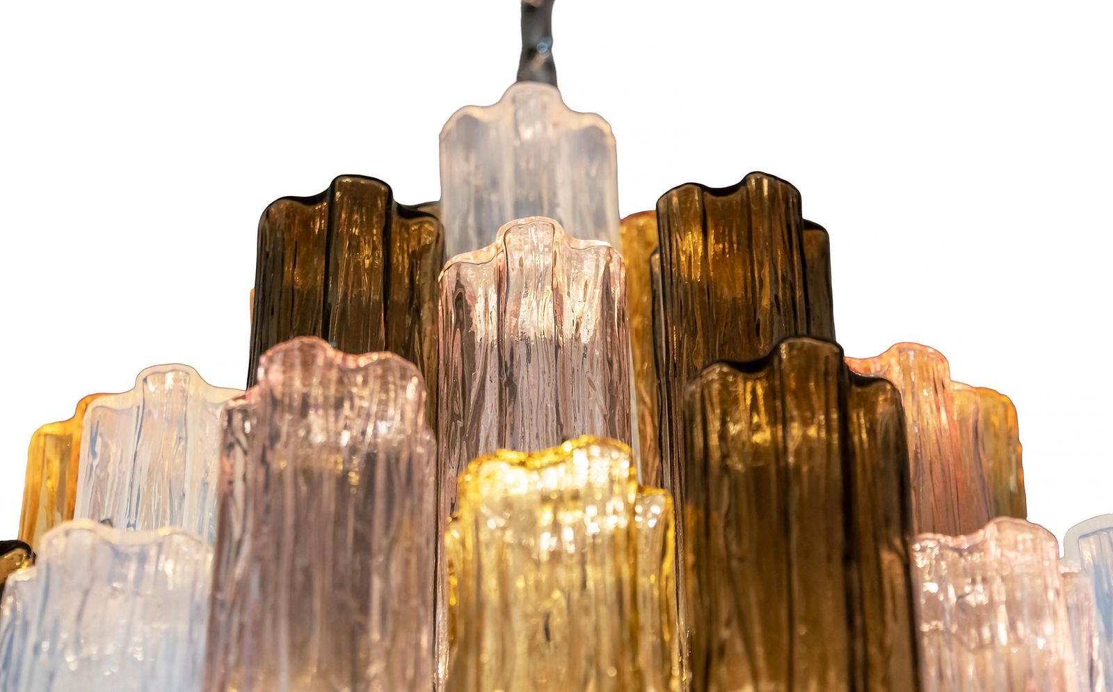 Large Italian Colour Murano Glass Tubi Tronchi Chandelier photo Lighting