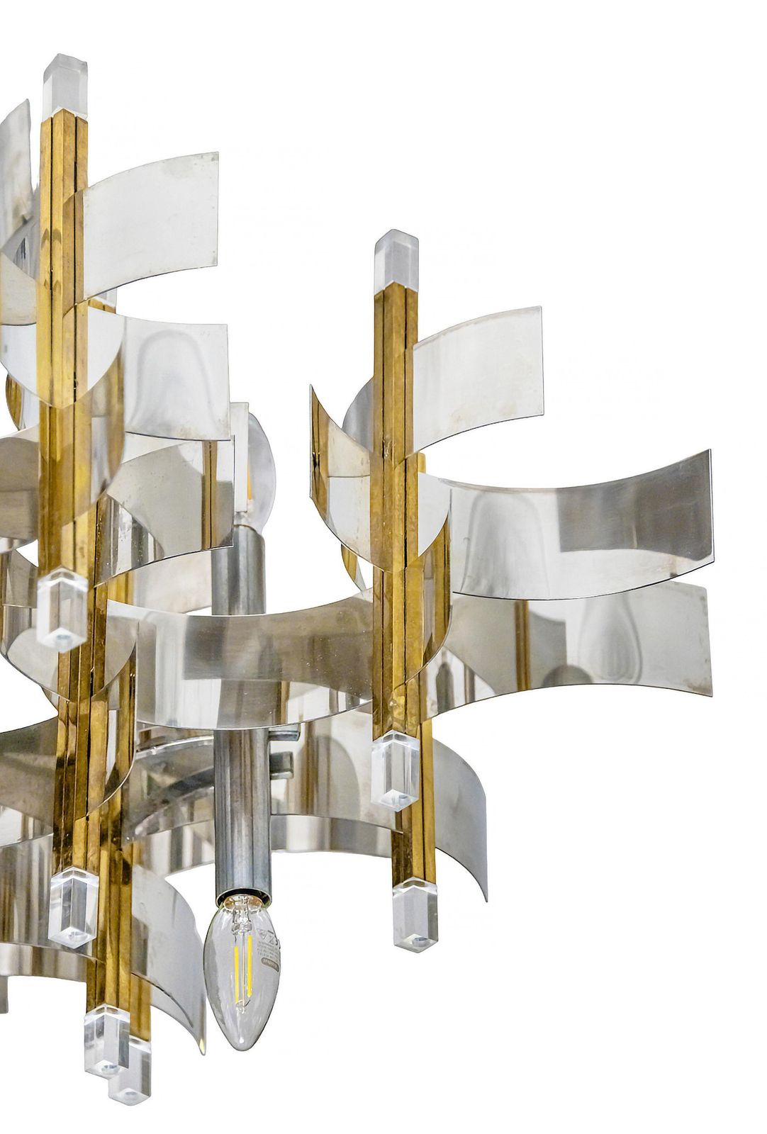 Midcentury Italian Chandelier By Gaetano Sciolari, Circa 1970 photo buy