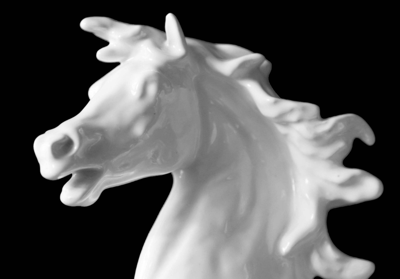 Italian Handmade Glazed Porcelain Two Horses Sculpture photo 1190.0
