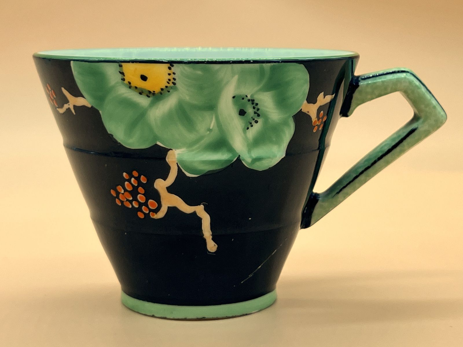 Art Deco Paragon China Hand Painted Floral Small Tea Cup & Saucer Duo. No. 766514. photo furniture