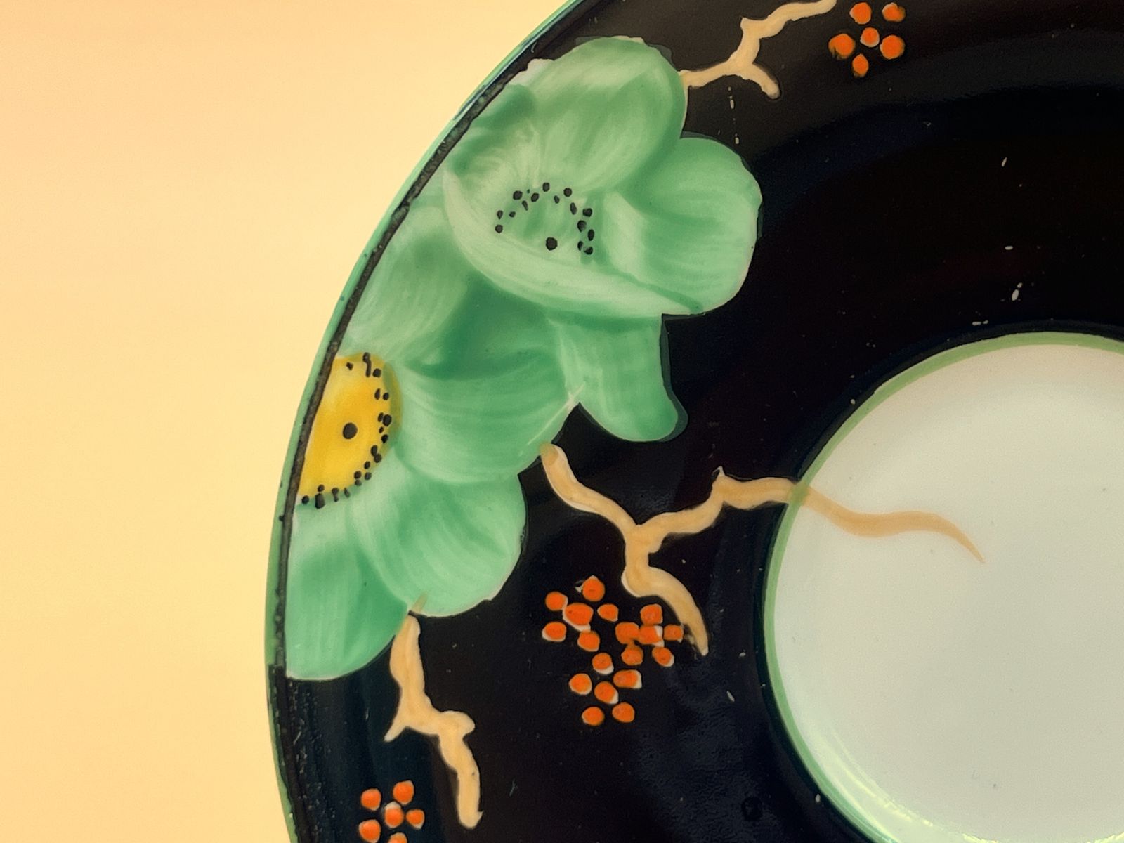 Art Deco Paragon China Hand Painted Floral Small Tea Cup & Saucer Duo. No. 766514. photo Home Decor