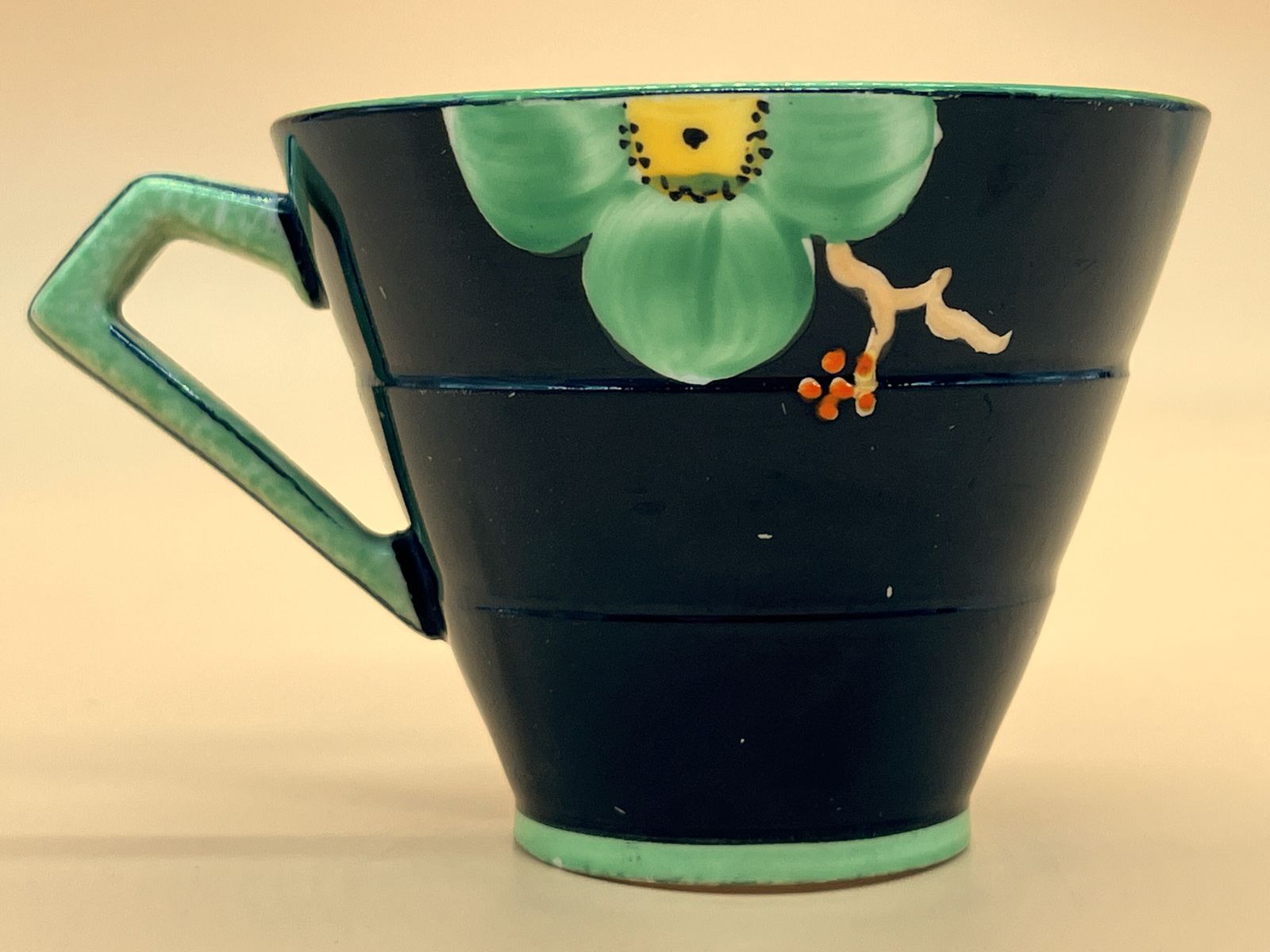 Art Deco Paragon China Hand Painted Floral Small Tea Cup & Saucer Duo. No. 766514. photo vinterior