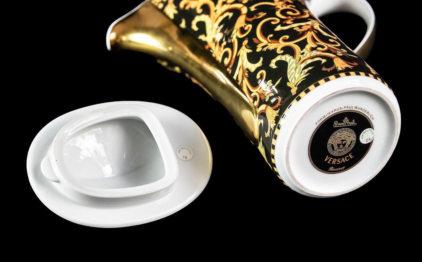 German Rosenthal Porcelain Coffee Pot Model Barocco By Versace photo vinterior