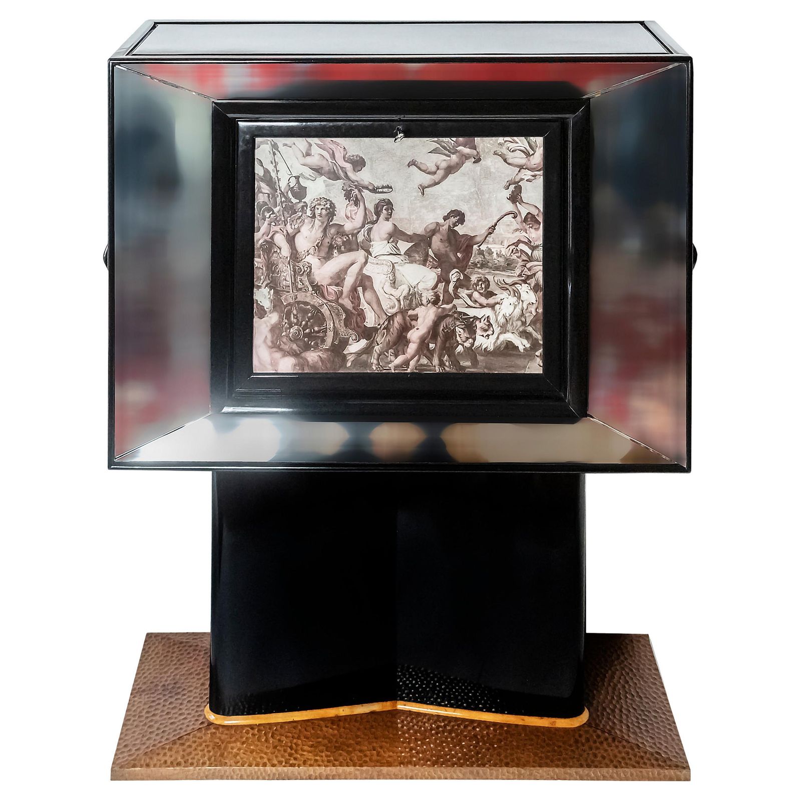Italian Artdeco Mirrored Bar Cabinet By Valzania photo for sale