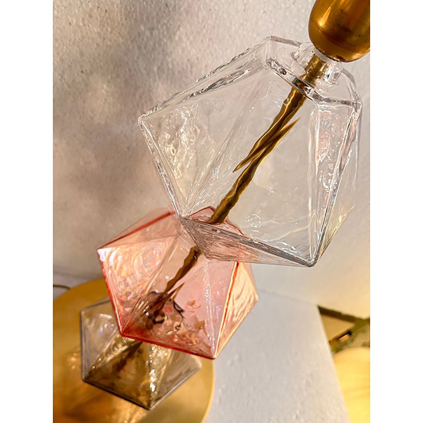 Set Of Two Contemporary Italian Multicolor Murano Style Glass Table Lamps photo buy