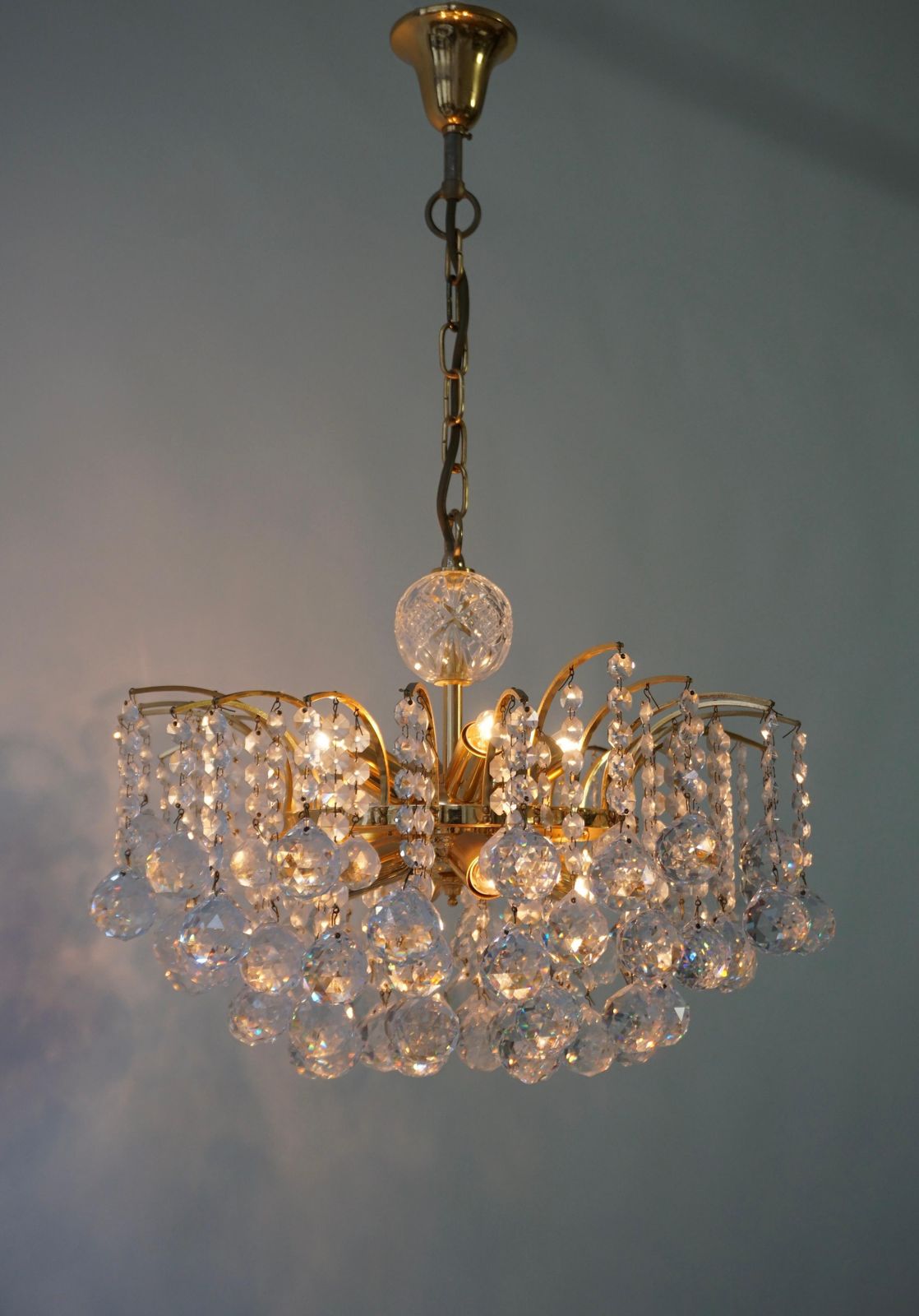 Glass Crystal Chandelier By Christoph Palme, Germany, 1970s photo buy