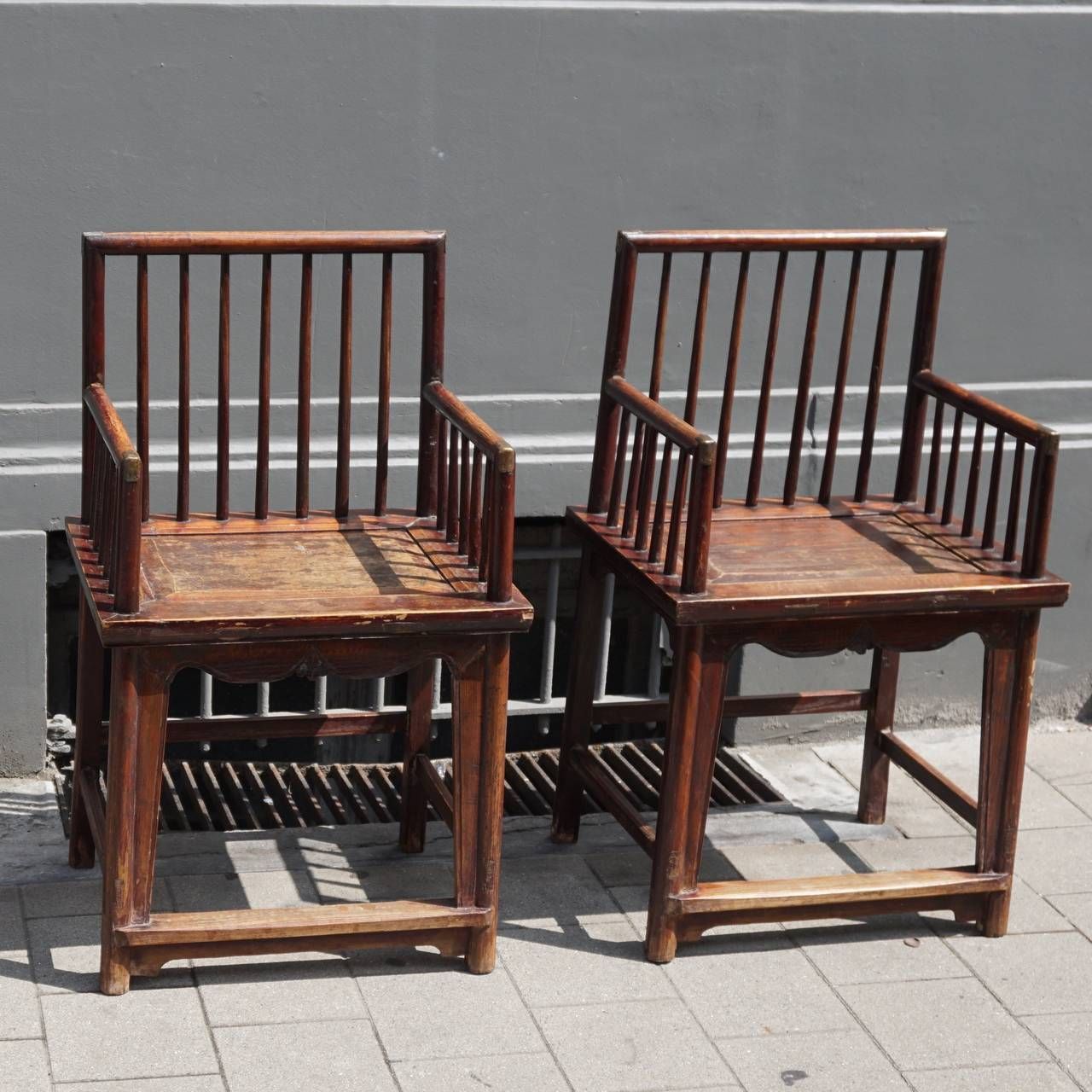 Set Of Three Elegant Chinese Early 20th Century Spindle Back Chairs photo furniture