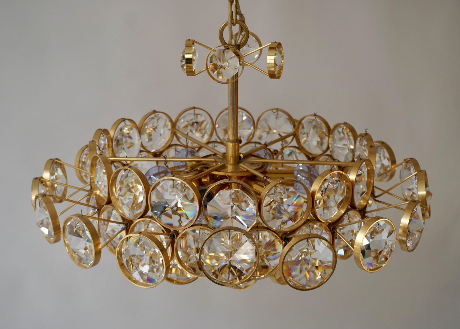 Lighting Crystal Glass "Palwa" Chandelier, Circa 1970s photo