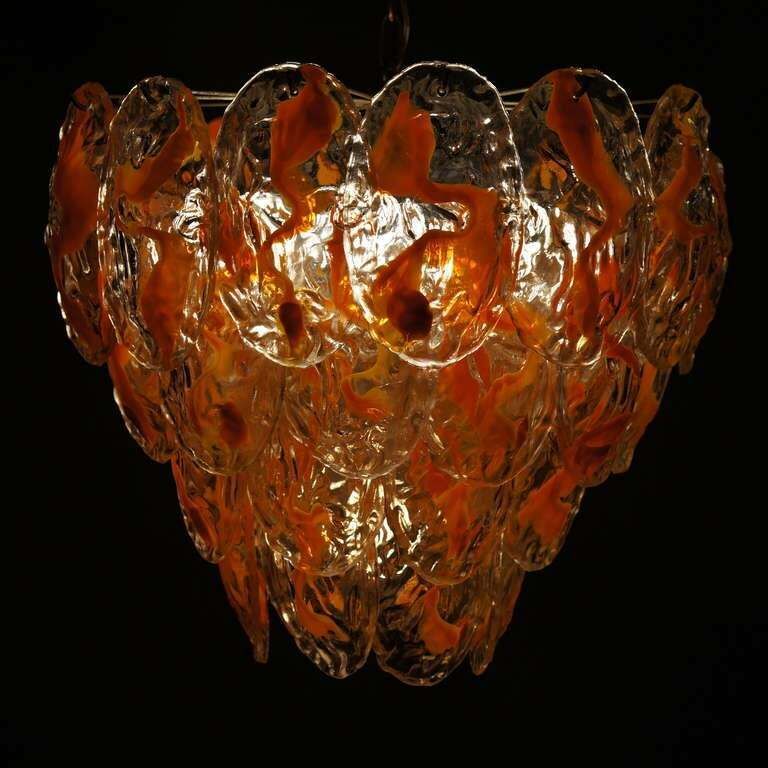 Large Murano Glass Chandelier With 40 Glass Leaves photo furniture