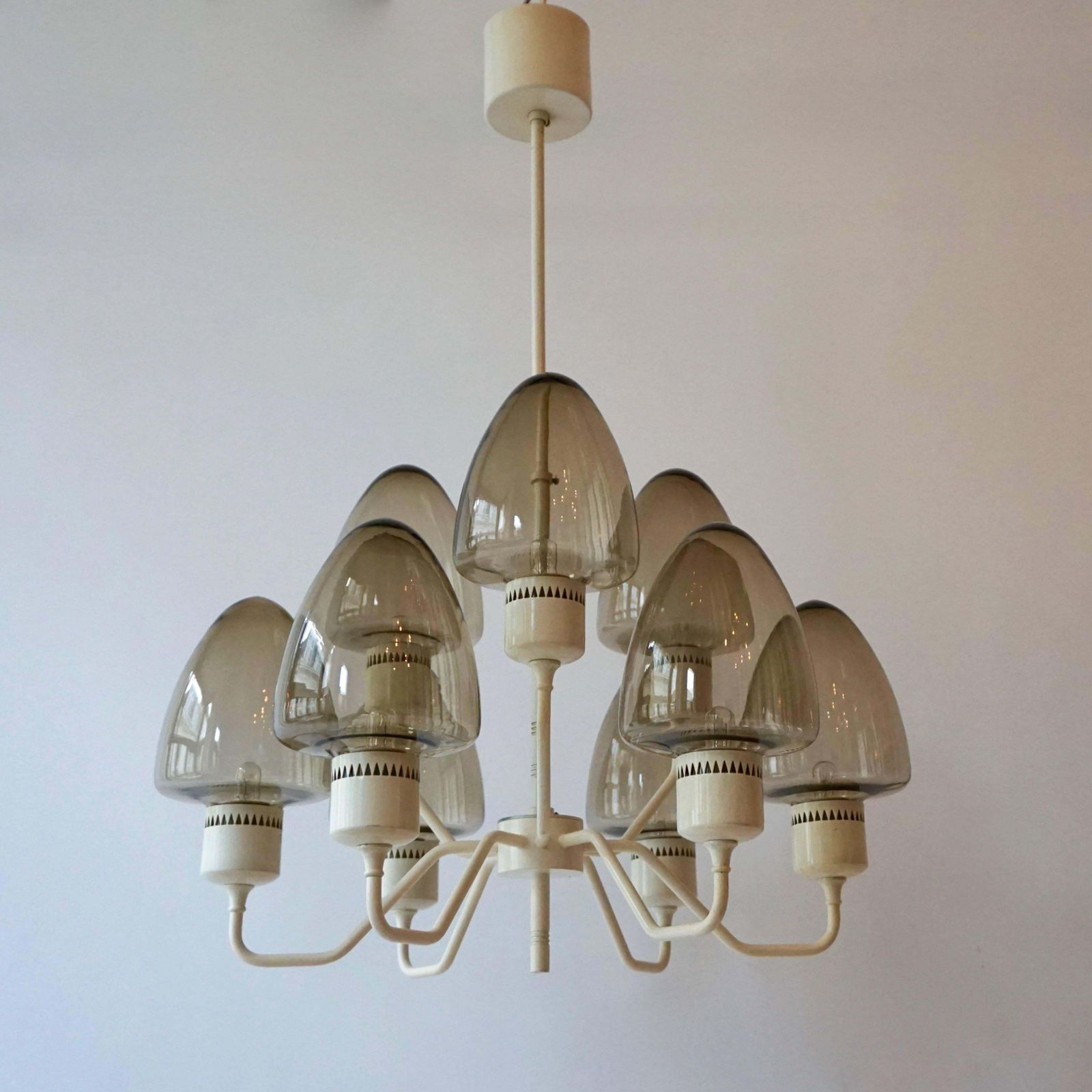 Mid Century Swedish Glass Chandelier By Hans Agne Jakobsson photo furniture