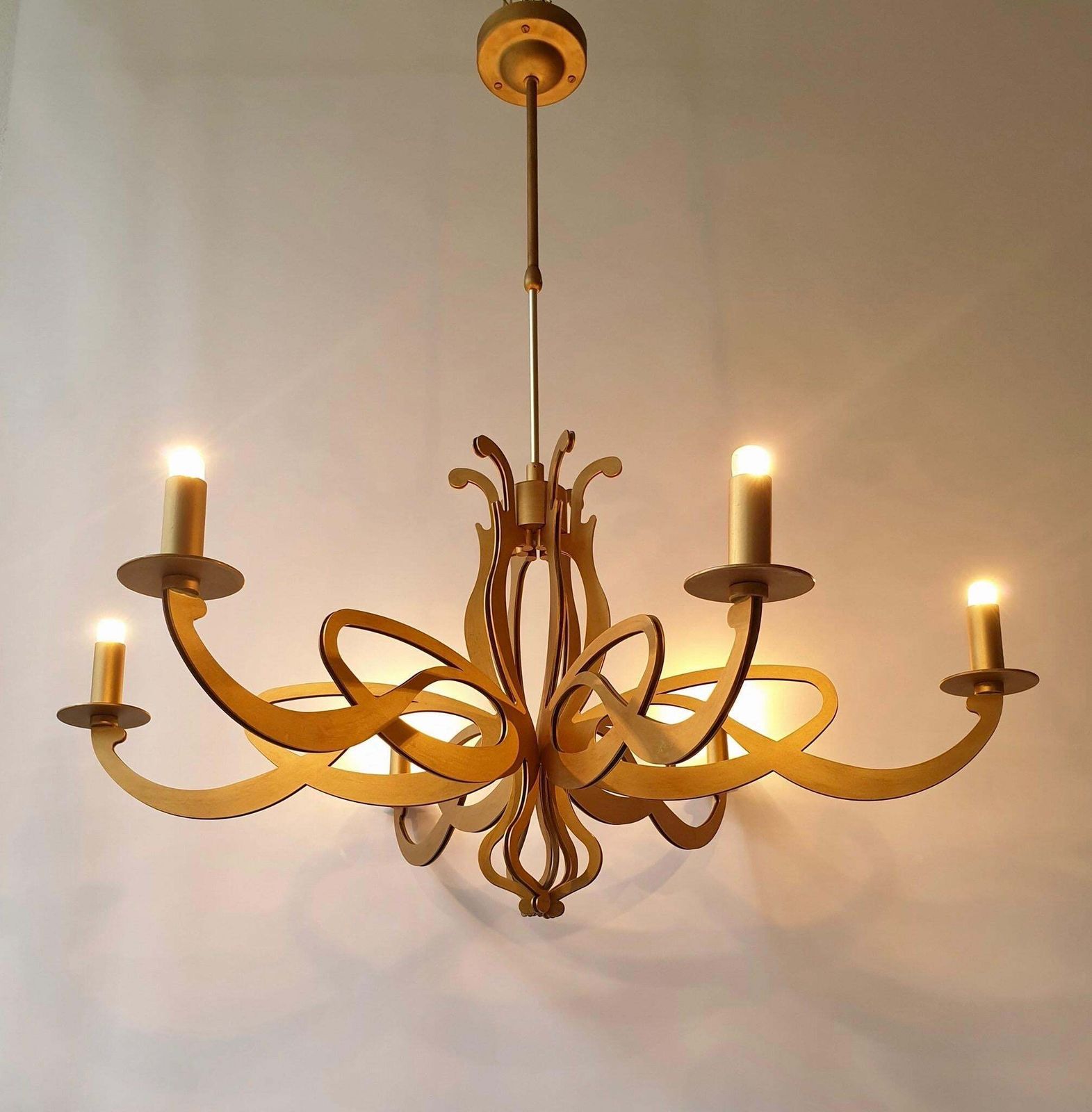 Elegant Large Art Nouveau Hollywood Regency Style Chandelier photo furniture