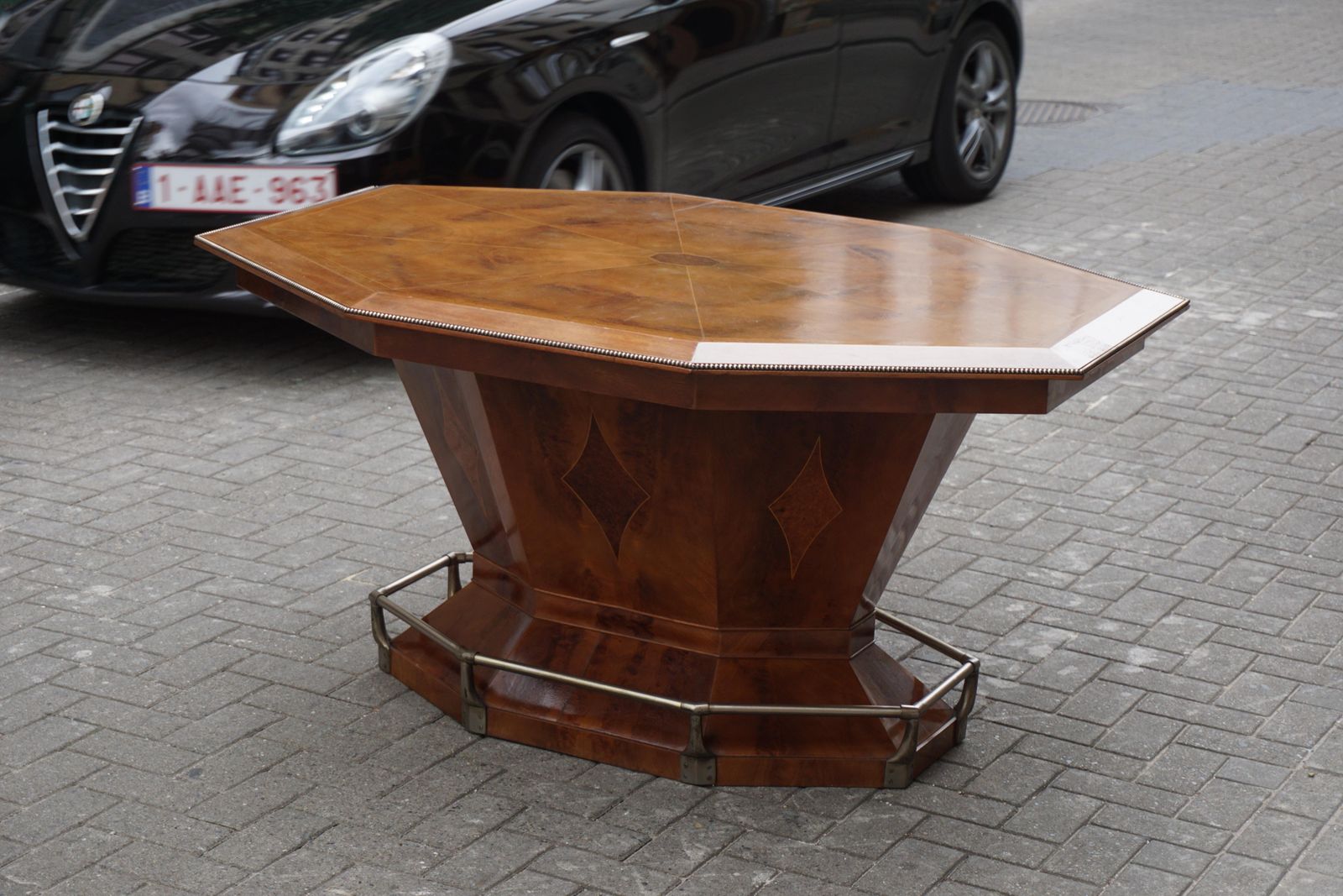 Rare Art Deco Dining/Conference Table In The Shape Of An Octagonal Diamond photo vinterior