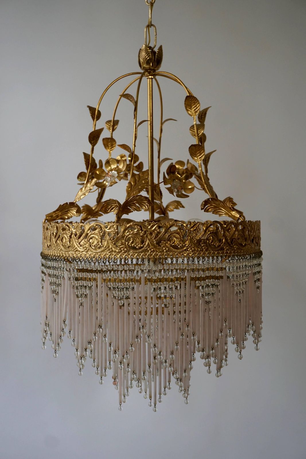 Italian Glass And Brass Chandelier photo furniture