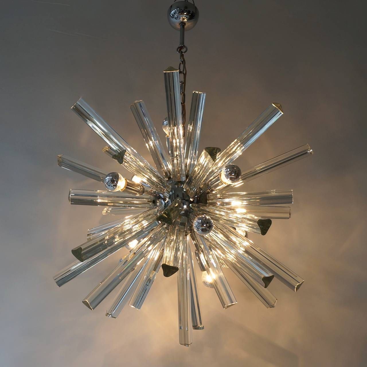 Mid Century Modernist Murano Glass Rod Sputnik Chandelier photo for sale