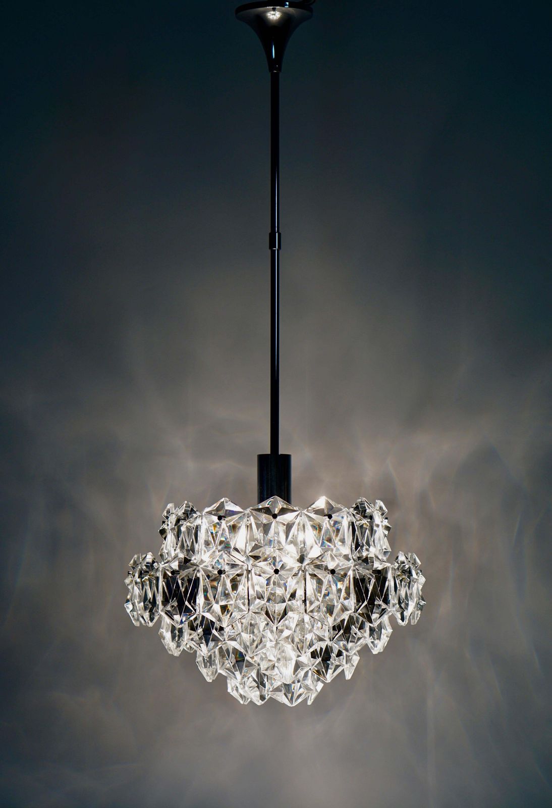 Chandelier Made Out Of Cut Crystal Glasses photo vintage