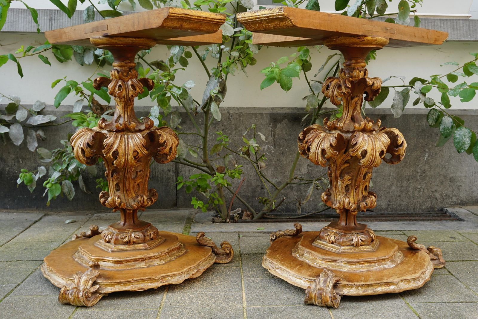 Extraordinary Italian Baroque Gilt Wood Table Supports Early 18th Century photo 3399.0