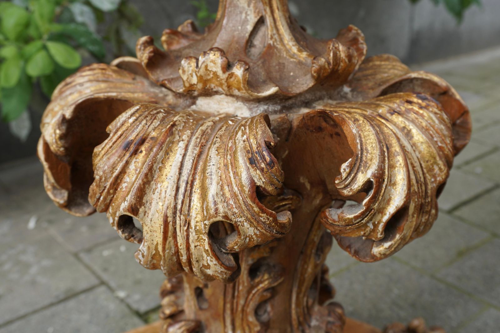 photo for sale Extraordinary Italian Baroque Gilt Wood Table Supports Early 18th Century