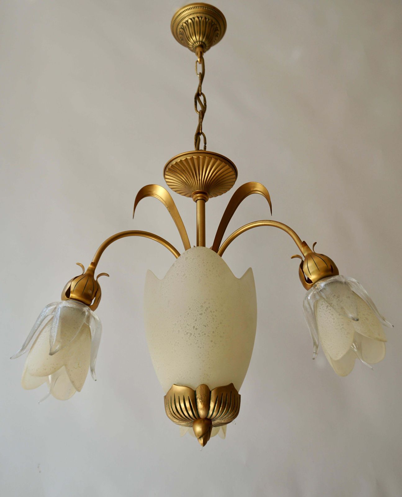 Italian Murano Glass Palm Tree Tulip Chandelier Or Flush Mount photo furniture