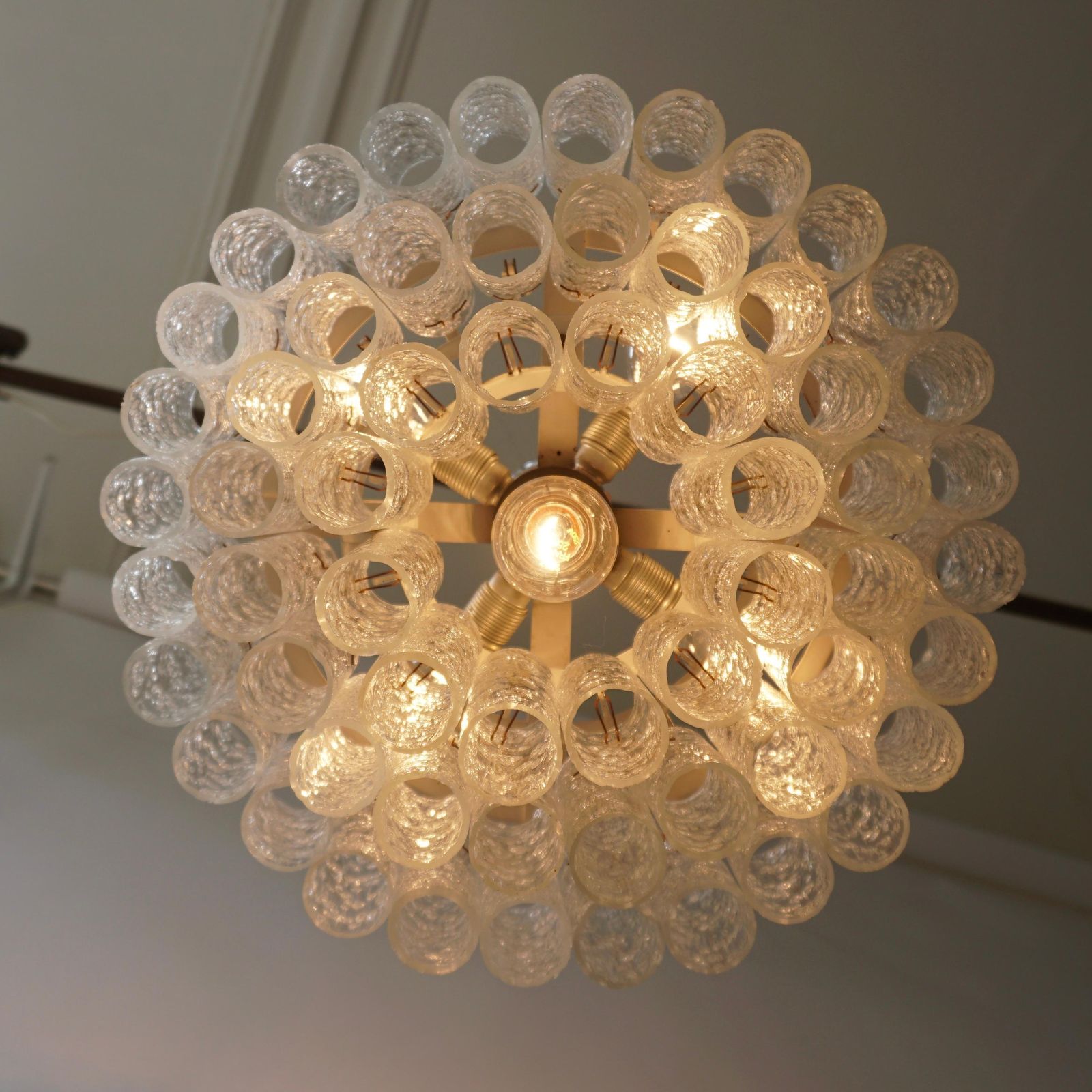 Doria Glass Tube Chandelier, 1960s, Germany photo buy