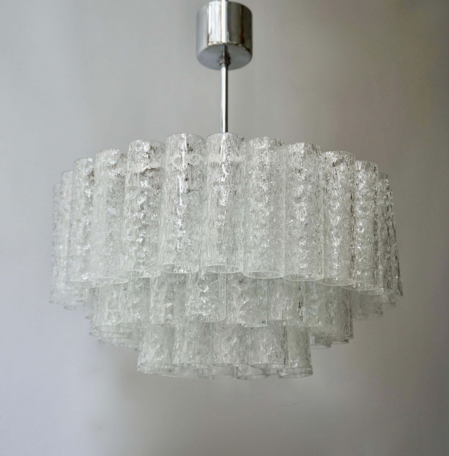 Lighting Doria Glass Tube Chandelier, 1960s, Germany photo