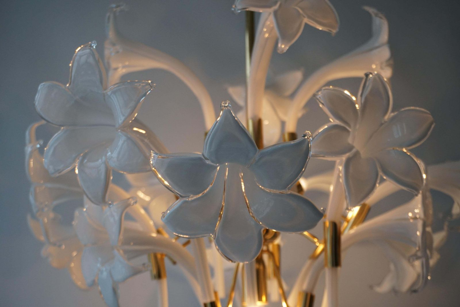 photo furniture Mid Century Modern Chandelier Designed By Franco Luce With Murano Glass Flowers