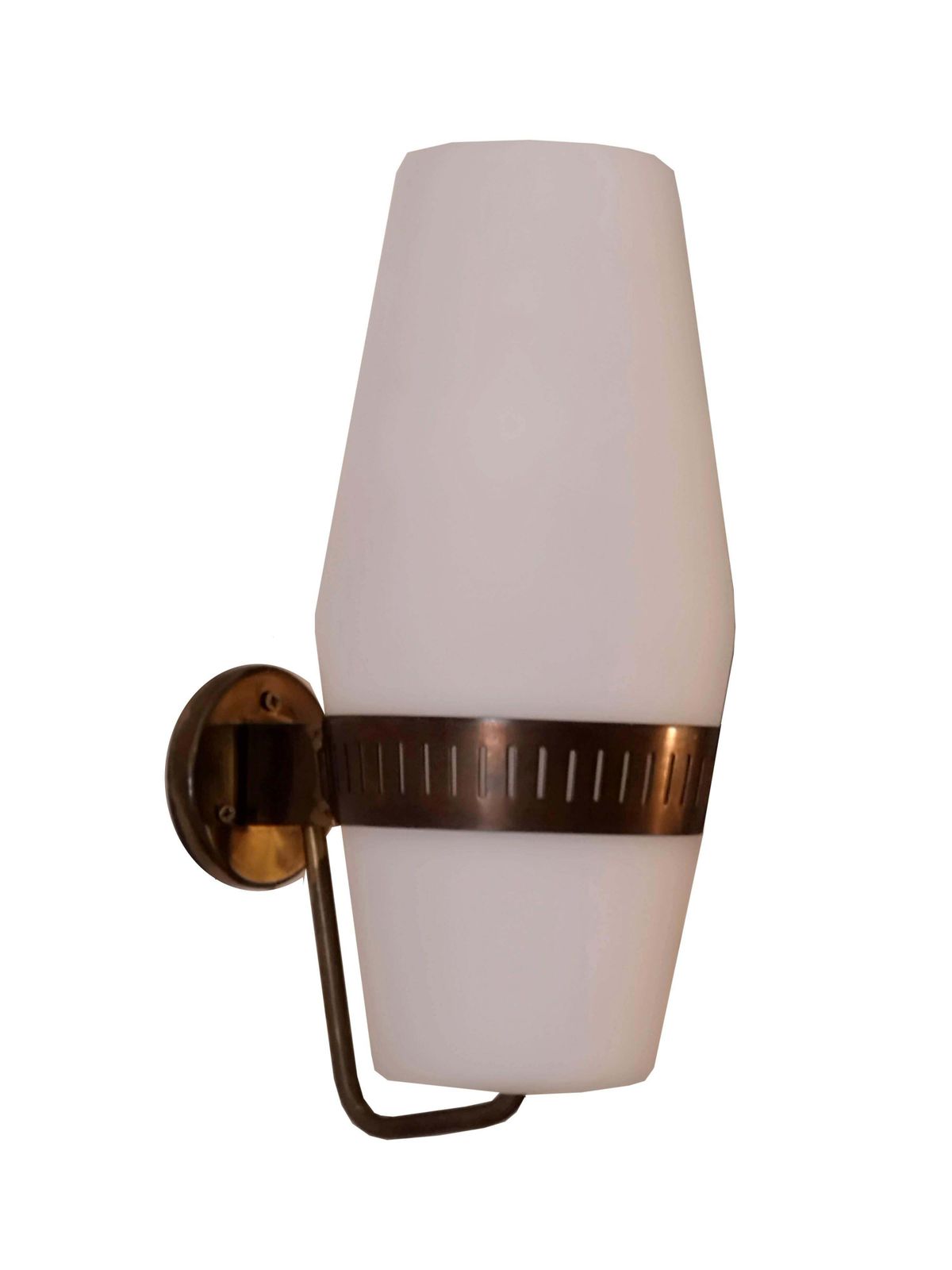 Stilnovo Model.2078 Brass And Glass Wall Lamp, Italy 1950s photo for sale