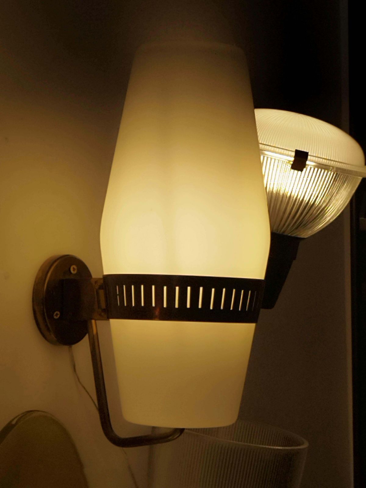 Stilnovo Model.2078 Brass And Glass Wall Lamp, Italy 1950s photo 2210.0