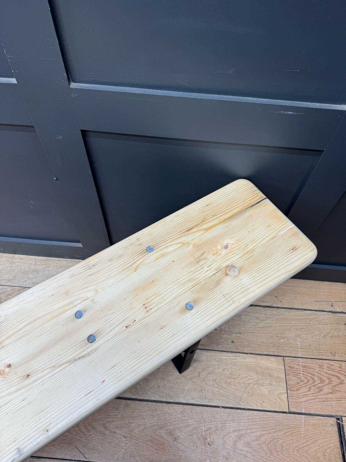 Vintage Fold Up Stripped Pine Bench / Picnic Hallway Seating Garden Furniture/Kitchen Seating/Kitchen Bench photo for sale
