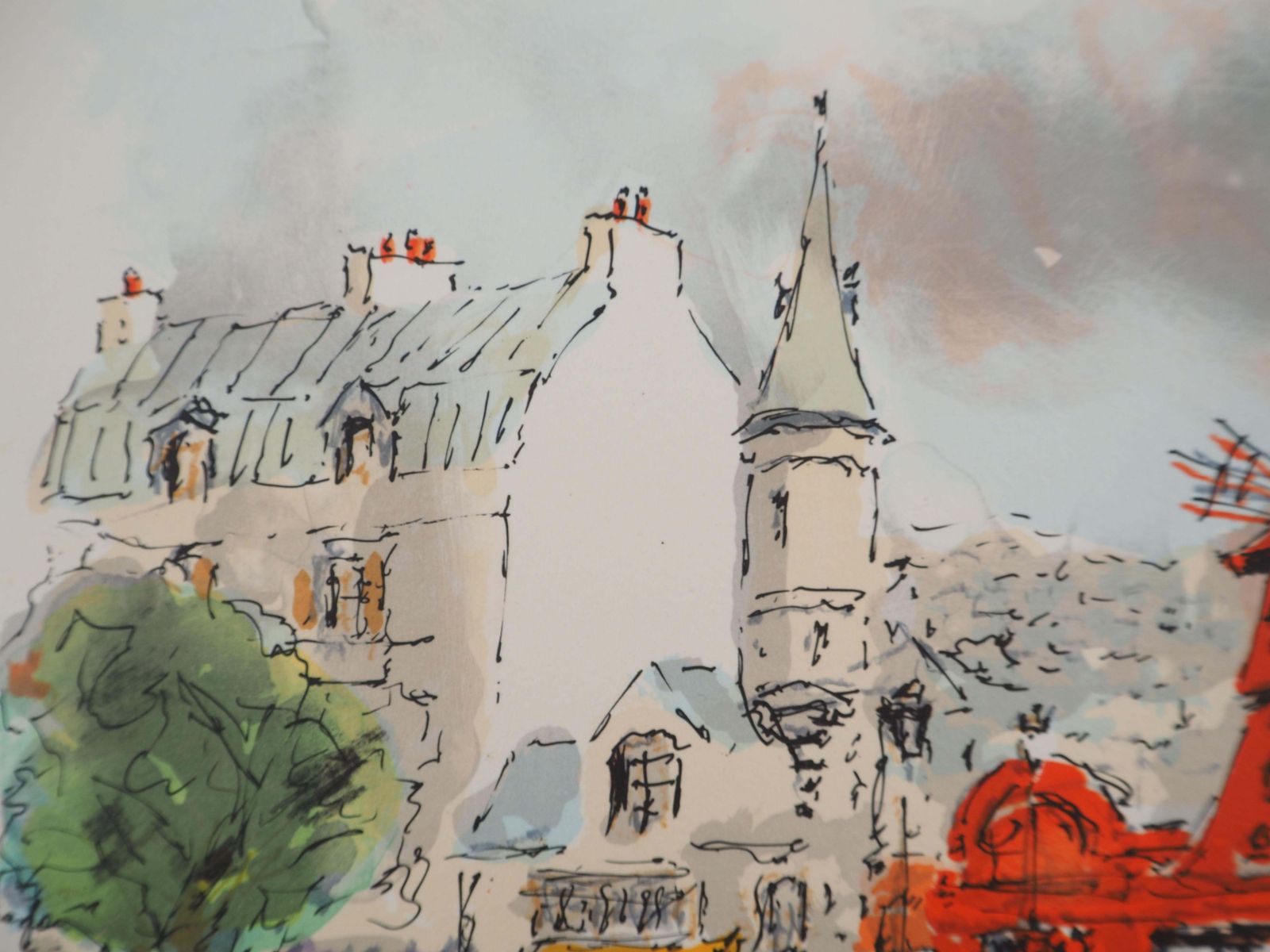 Urbain Huchetmontmartre : Le Moulin Rouge   Original Lithograph, Handsigned And Numbered1970 photo 127.0