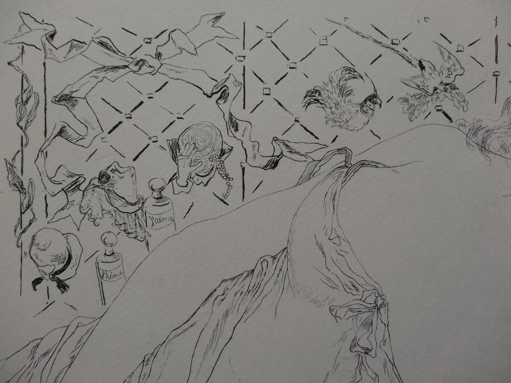 Léonard Tsugouharu Foujitathe Dream   Original Etching (Buisson #51.176)1951 photo Art