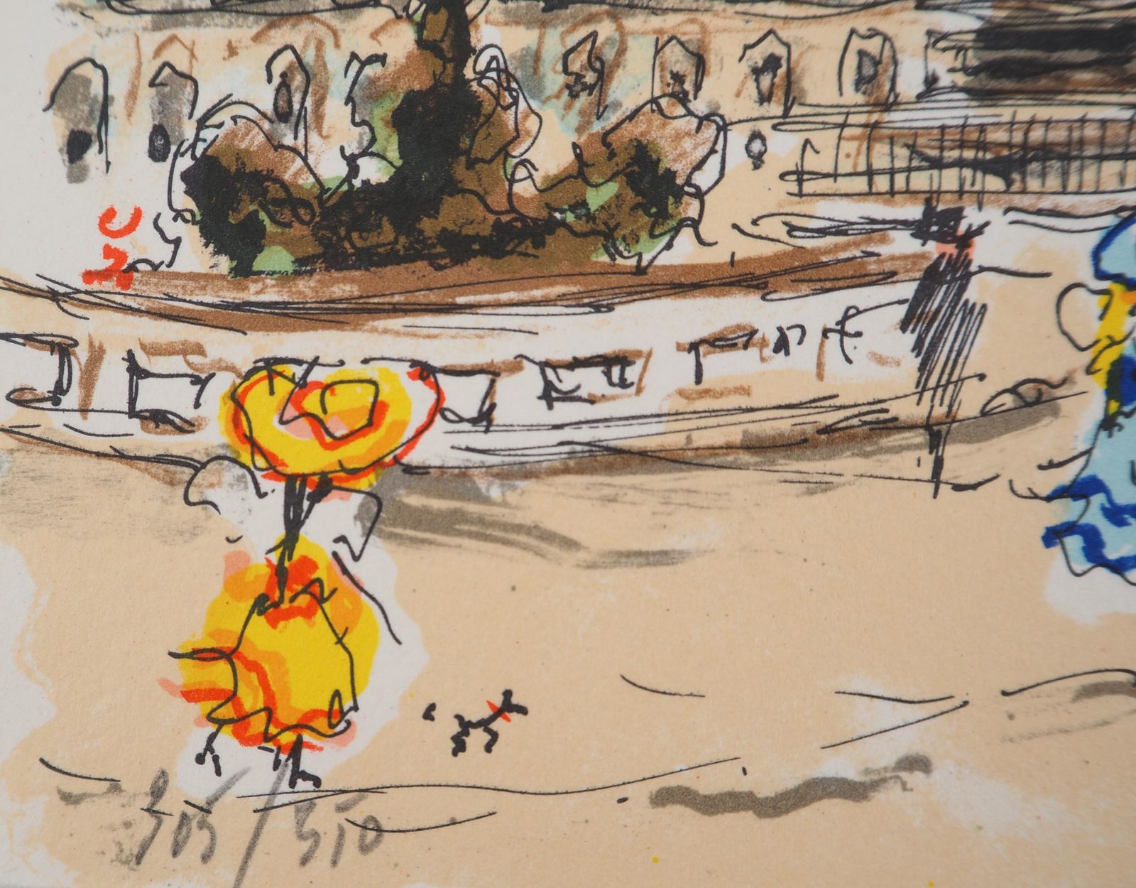Urbain Huchetparis : Obelisk At Champs Elysees   Original Lithograph Handsigned And Numbered1980 photo 102.0
