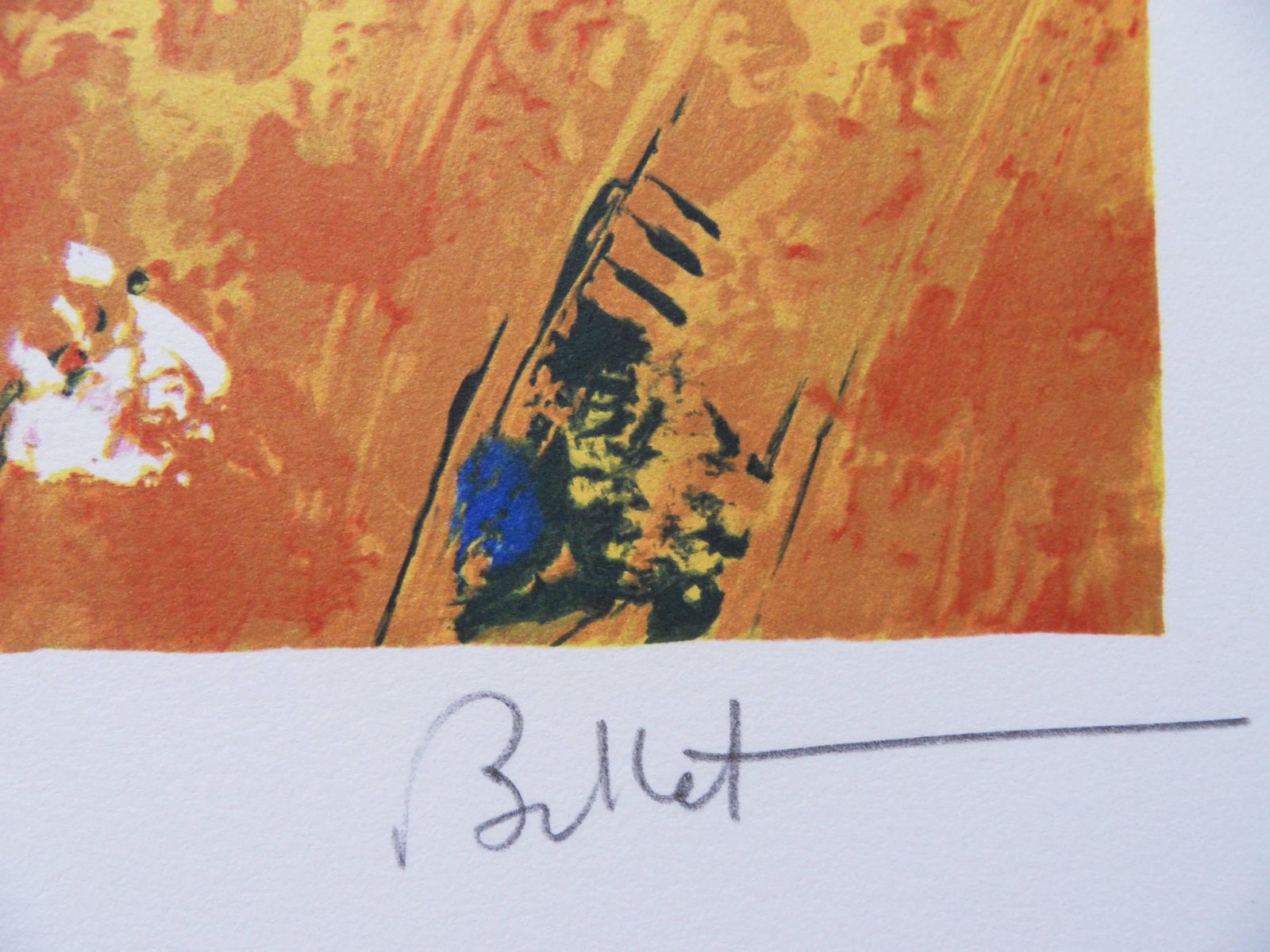 Emile Belletwoman In Red With Bouquet Of Wild Flowers   Handsigned Lithograph photo furniture