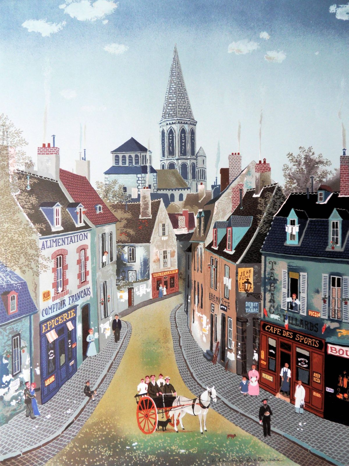 Michel Delacroixfrance : Traditional Village   Lithograph Poster1979