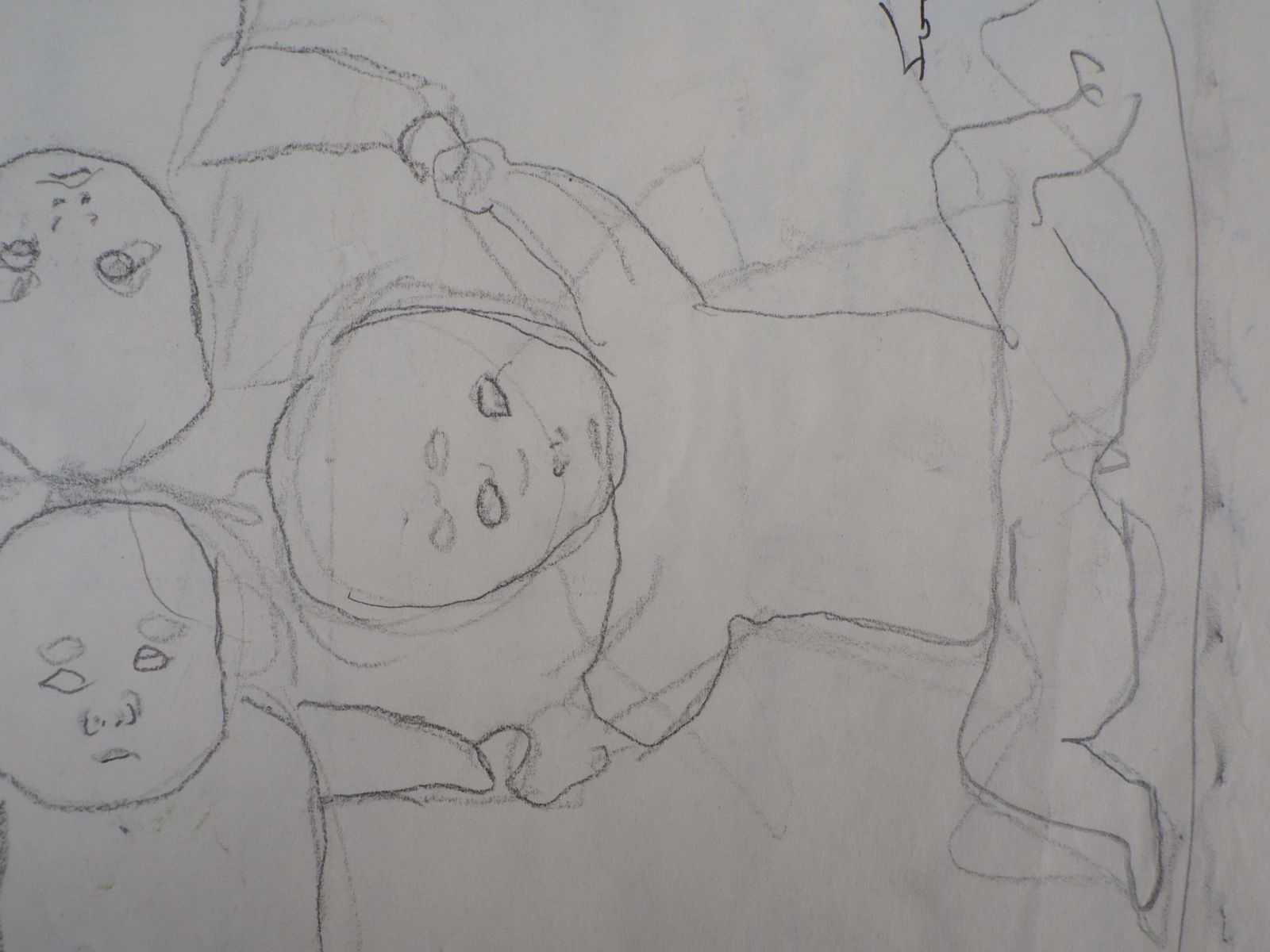 Leonard Tsuguharu Foujitaplaying Kids   Original Pencil Drawing, Handsignedc. 1950 photo vinterior